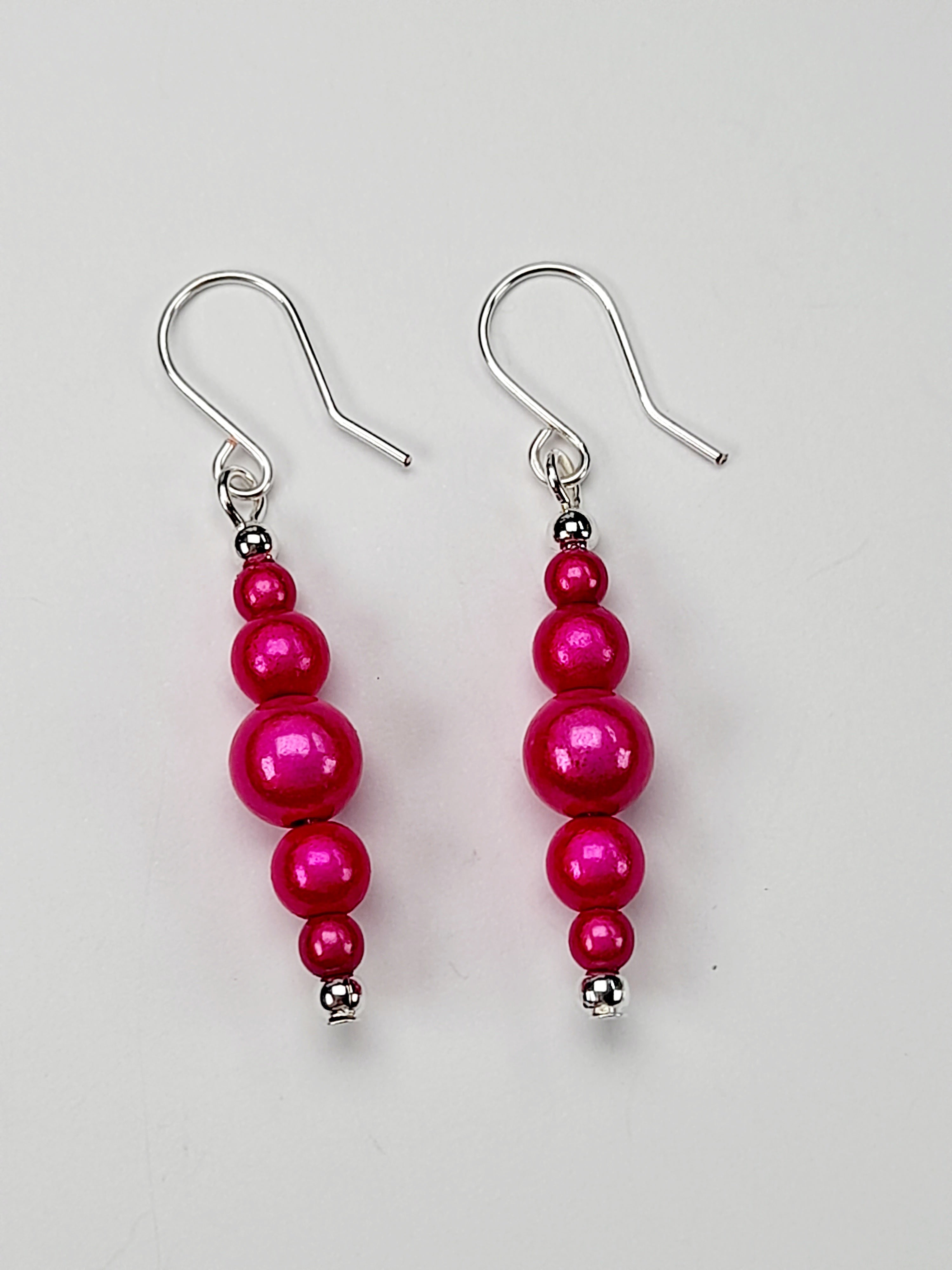 Hot Pink Miracle Bead Earrings