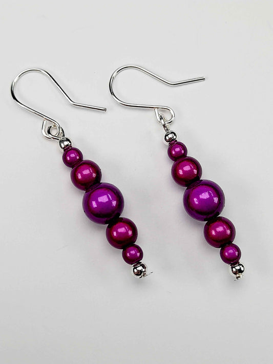 Purple Miracle Bead Earrings