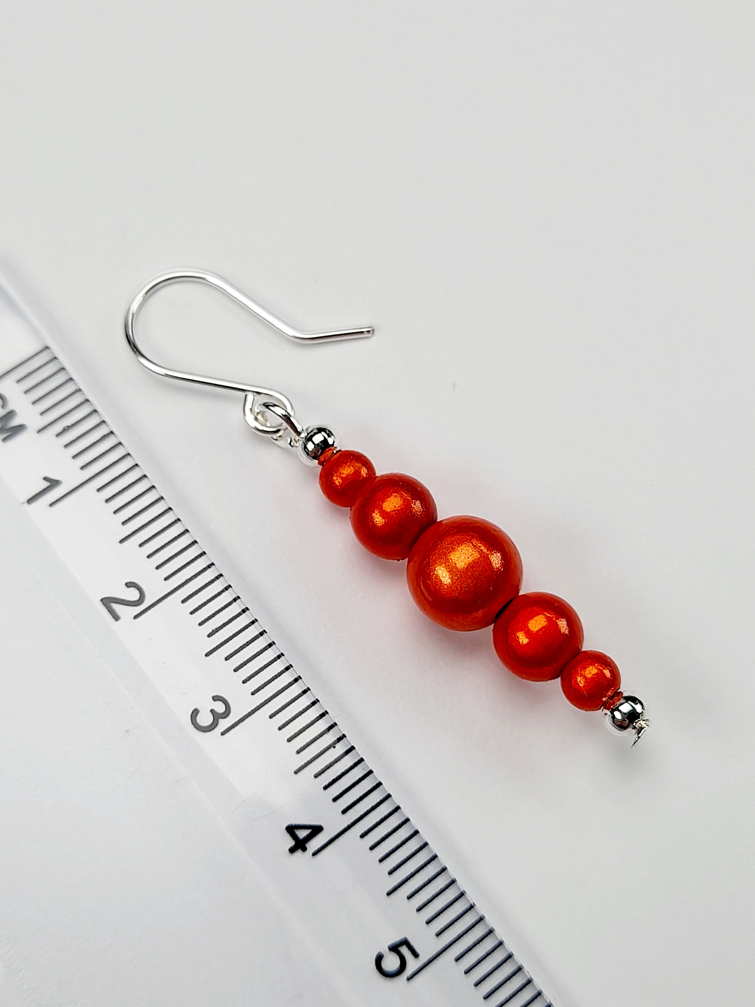 Orange Miracle Bead Earrings