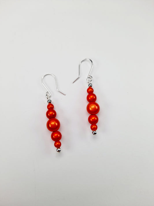 Orange Miracle Bead Earrings