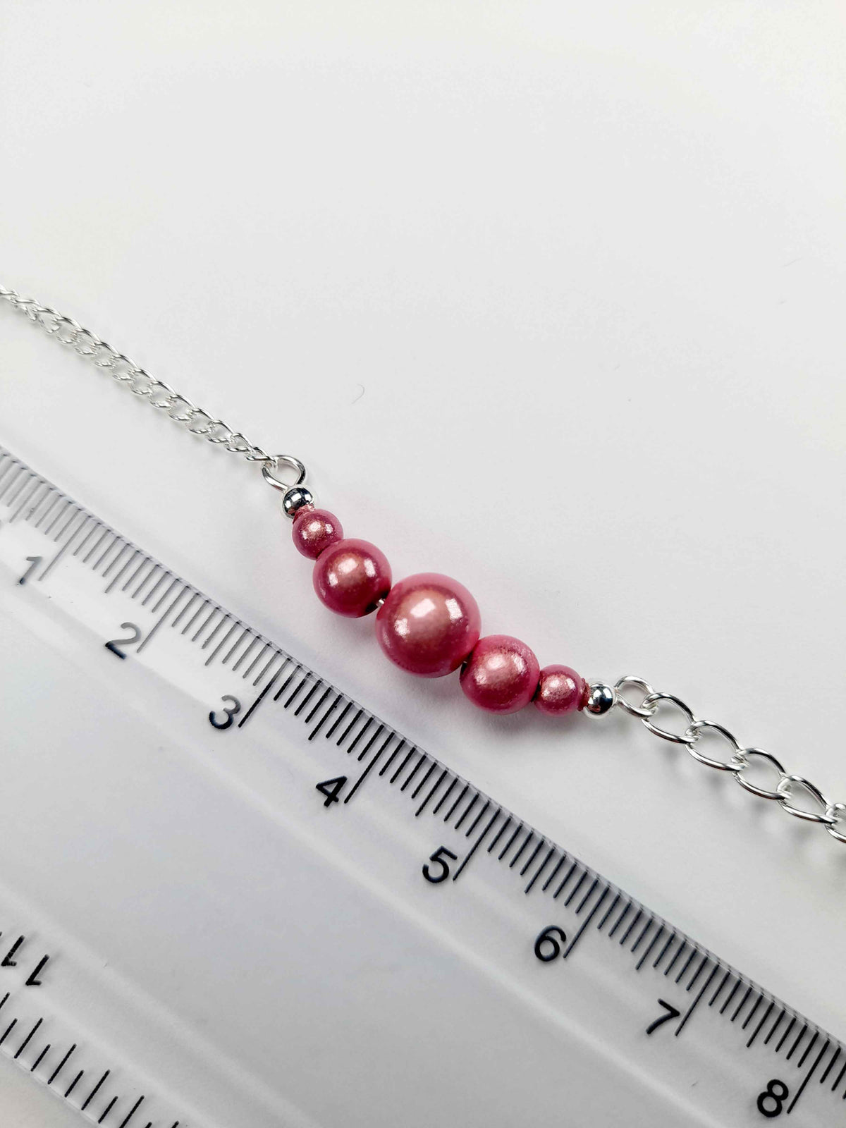 Pale Pink Miracle Bead Link Necklace, Handmade, Lightweight 18‑Inch Design