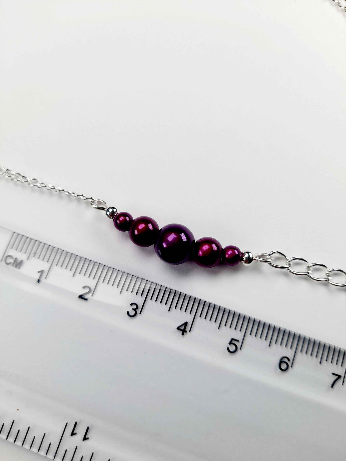Purple Miracle Bead Link Necklace, Handmade, Lightweight 18‑Inch Design