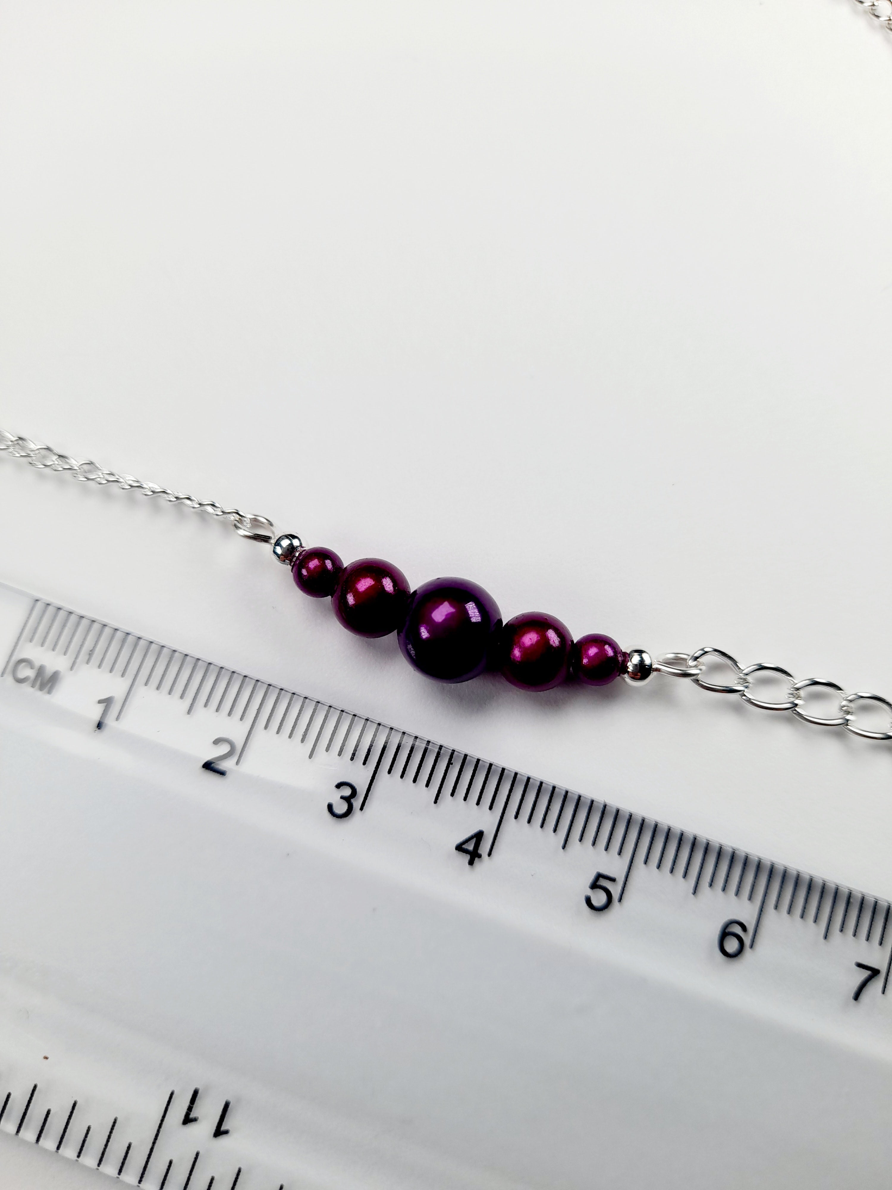Purple Miracle Bead Link Necklace, Handmade, Lightweight 18‑Inch Design