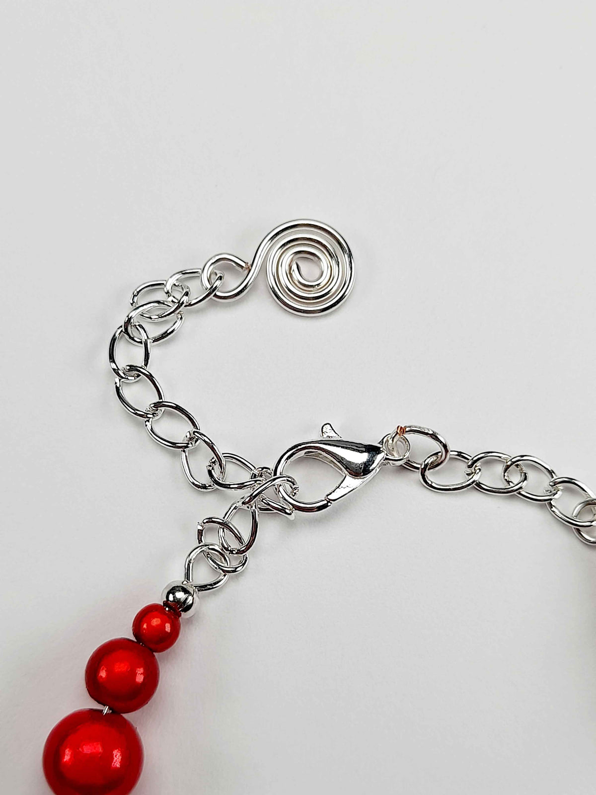 Red Miracle Bead Link Bracelet, Handmade & Adjustable