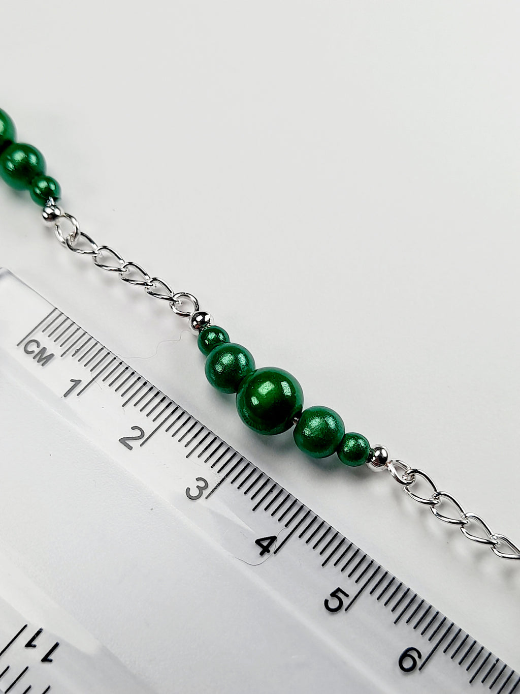 Green Miracle Bead Link Bracelet, Handmade & Adjustable