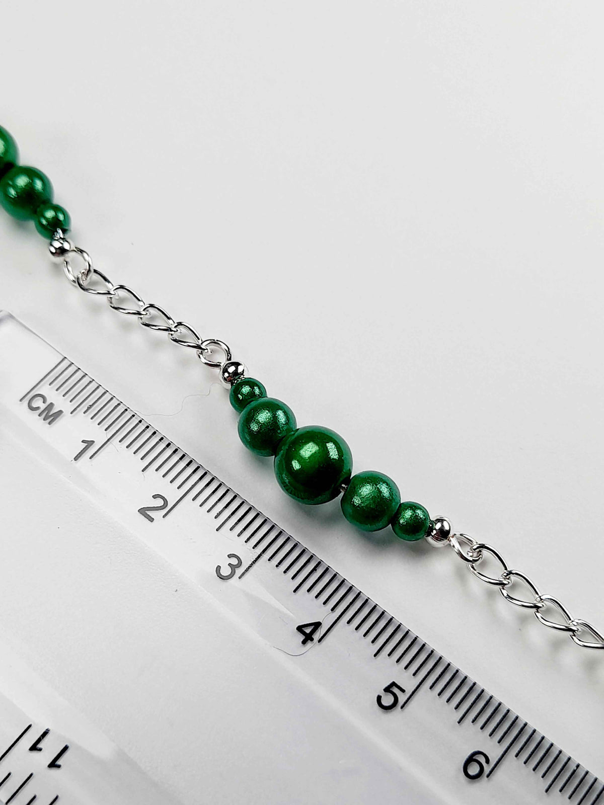 Green Miracle Bead Link Bracelet, Handmade & Adjustable