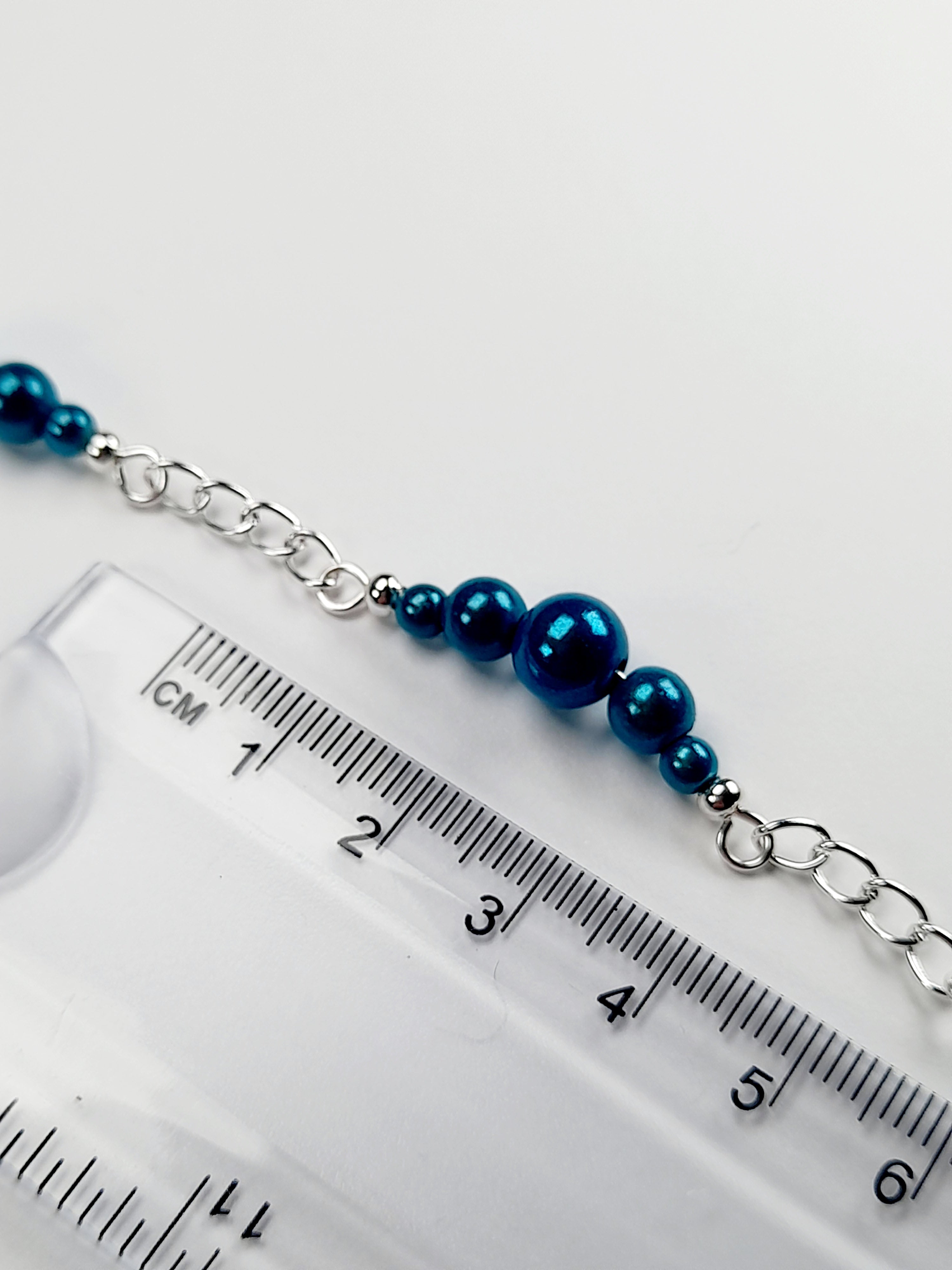 Turquoise Miracle Bead Link Bracelet, Handmade & Adjustable