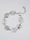 Super Swirly Silver Round & Square Spiral Bracelet