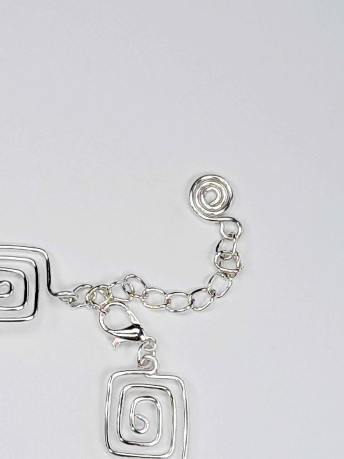 Super Swirly Silver Round & Square Spiral Bracelet