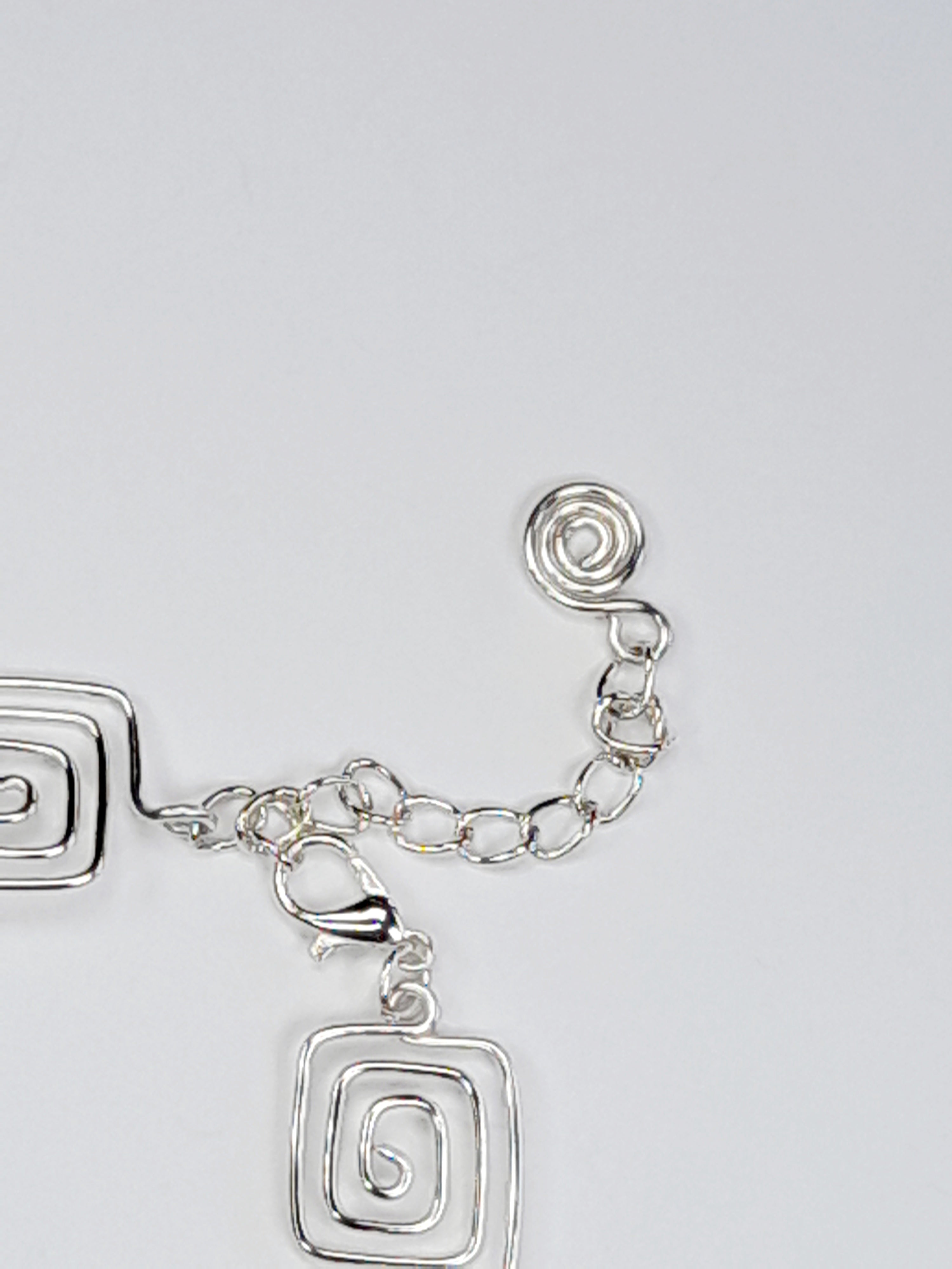 Super Swirly Silver Round & Square Spiral Bracelet