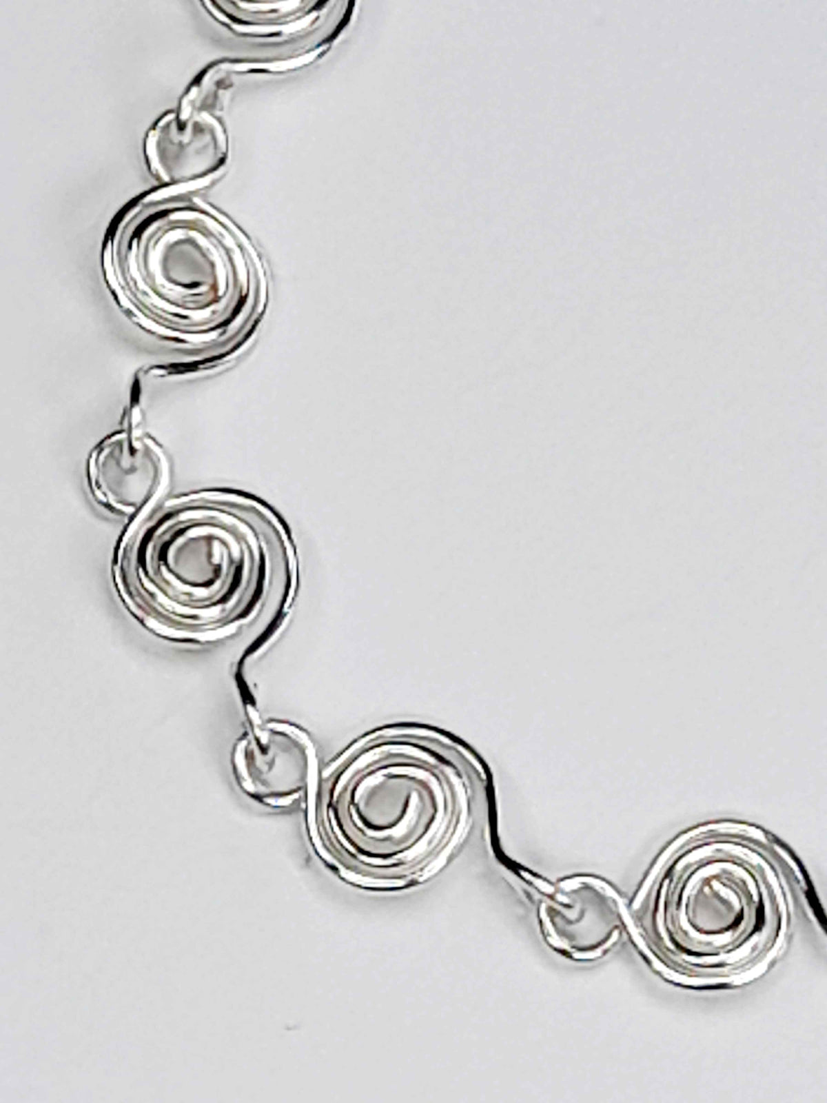Dainty Super Swirly Silver Spiral Bracelet