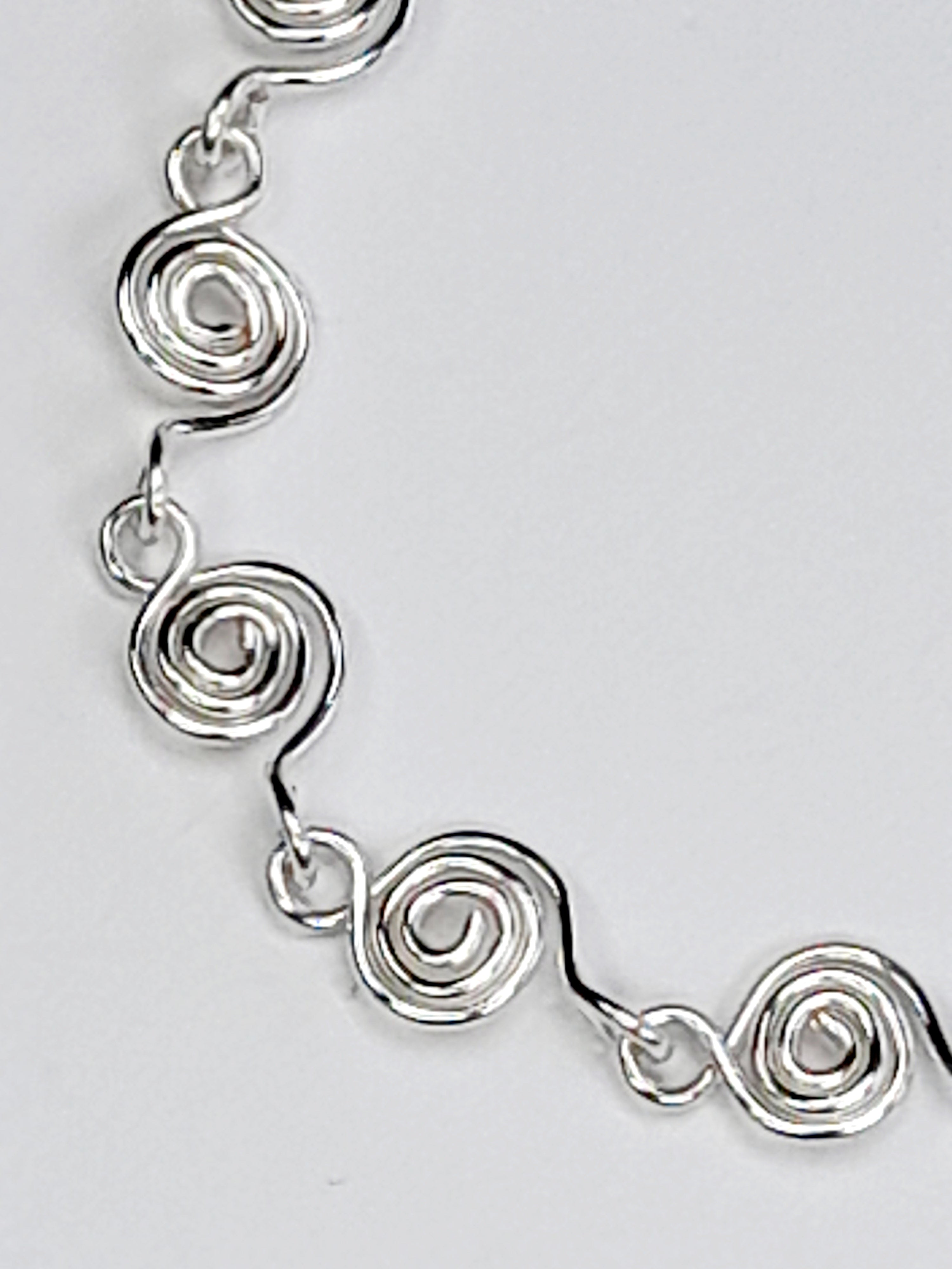 Dainty Super Swirly Silver Spiral Bracelet