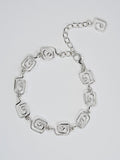 Dainty Super Swirly Silver Square Spiral Bracelet