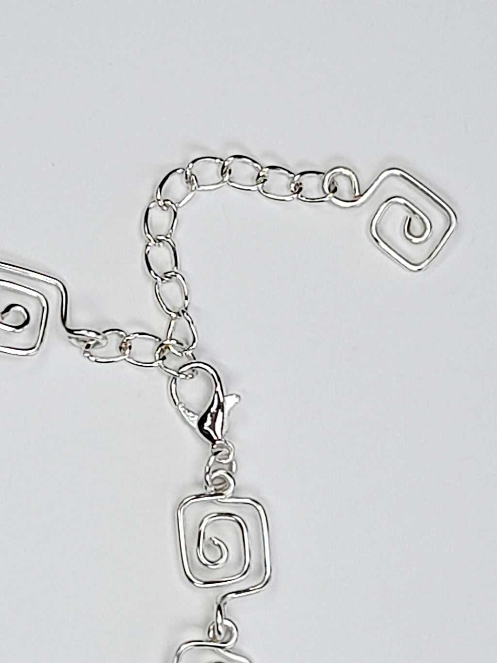 Dainty Super Swirly Silver Square Spiral Bracelet
