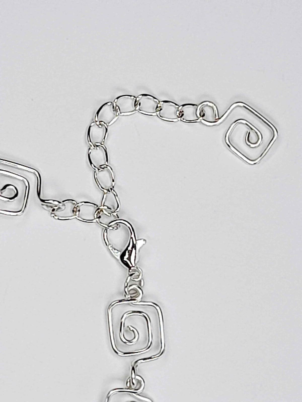 Dainty Super Swirly Silver Square Spiral Bracelet