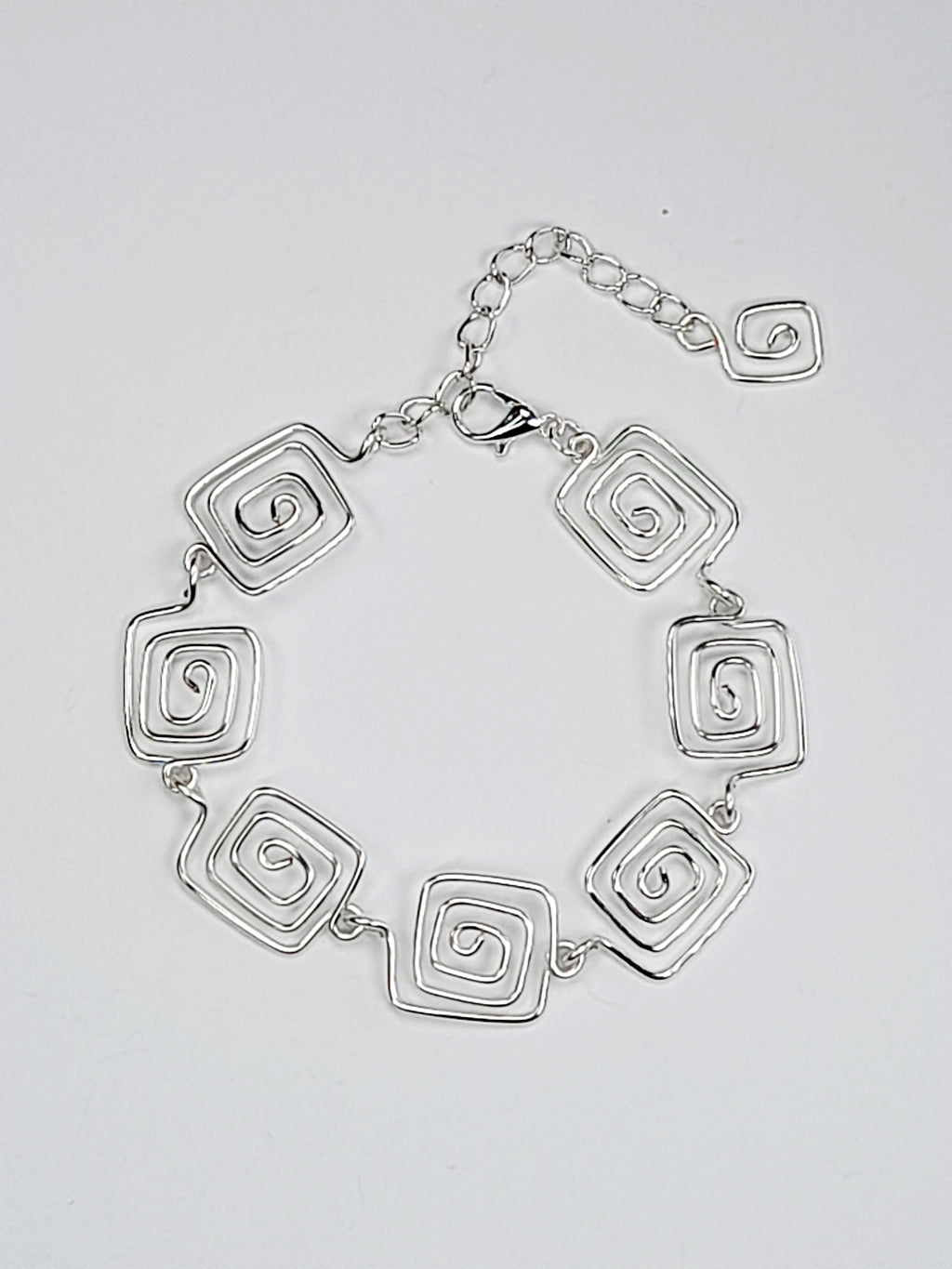 Super Swirly Silver Square Spiral Bracelet