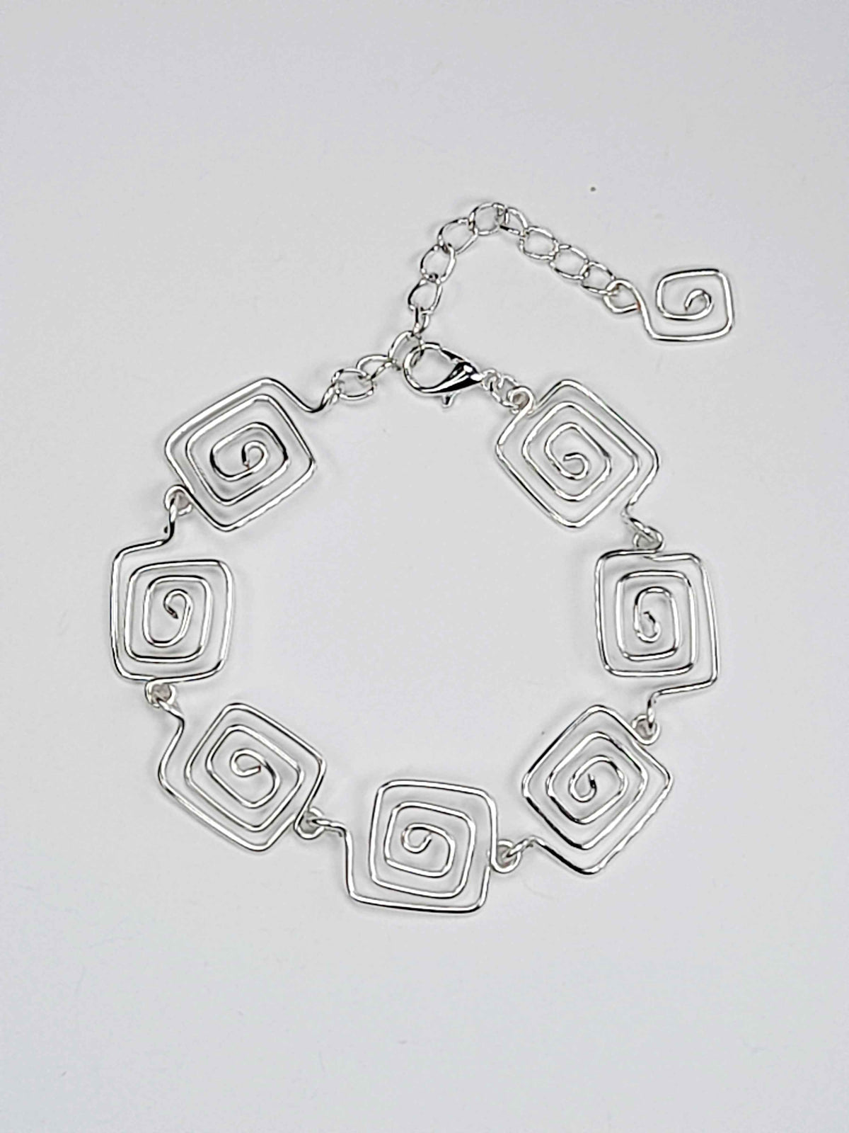 Super Swirly Silver Square Spiral Bracelet