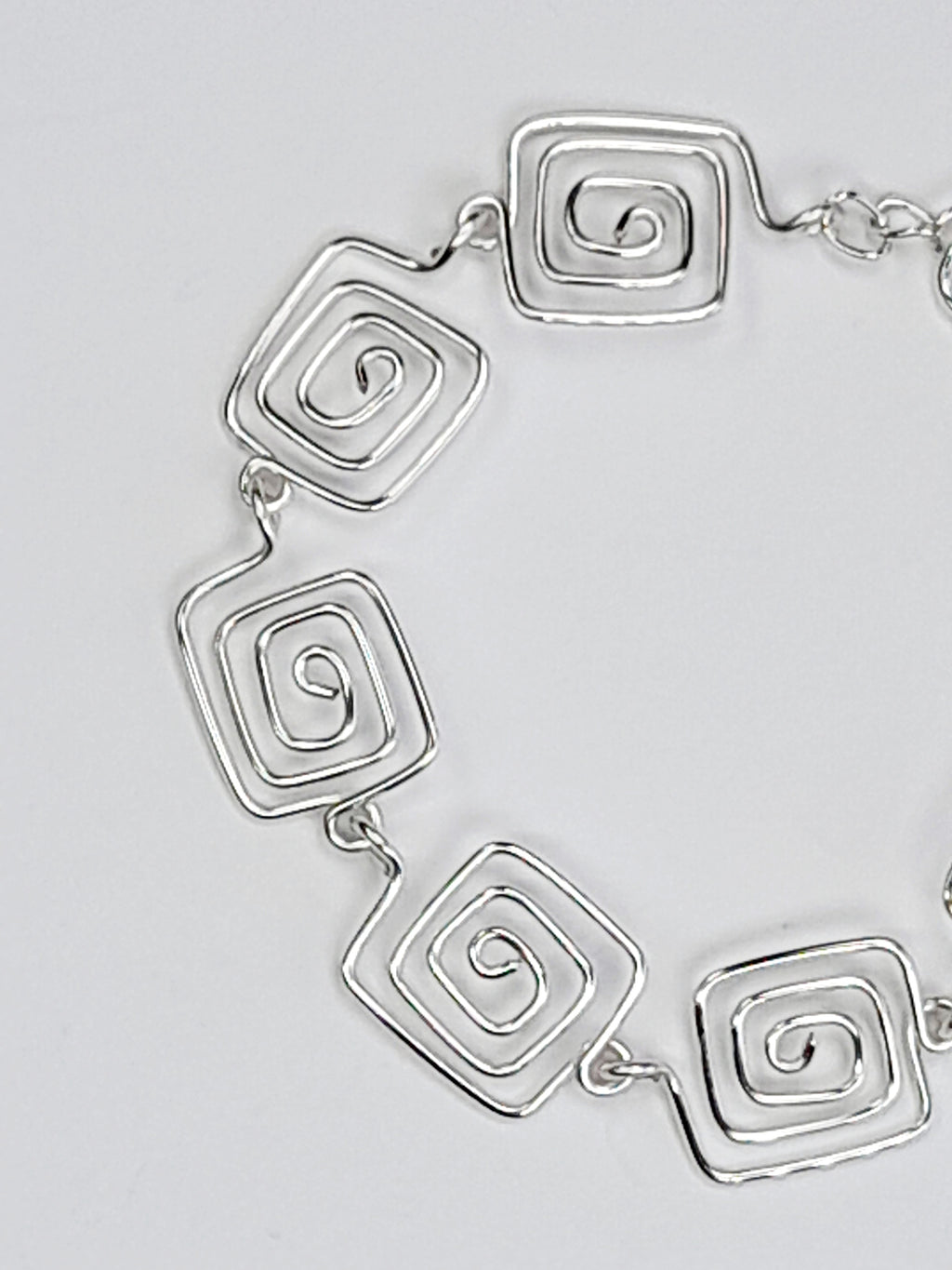 Super Swirly Silver Square Spiral Bracelet