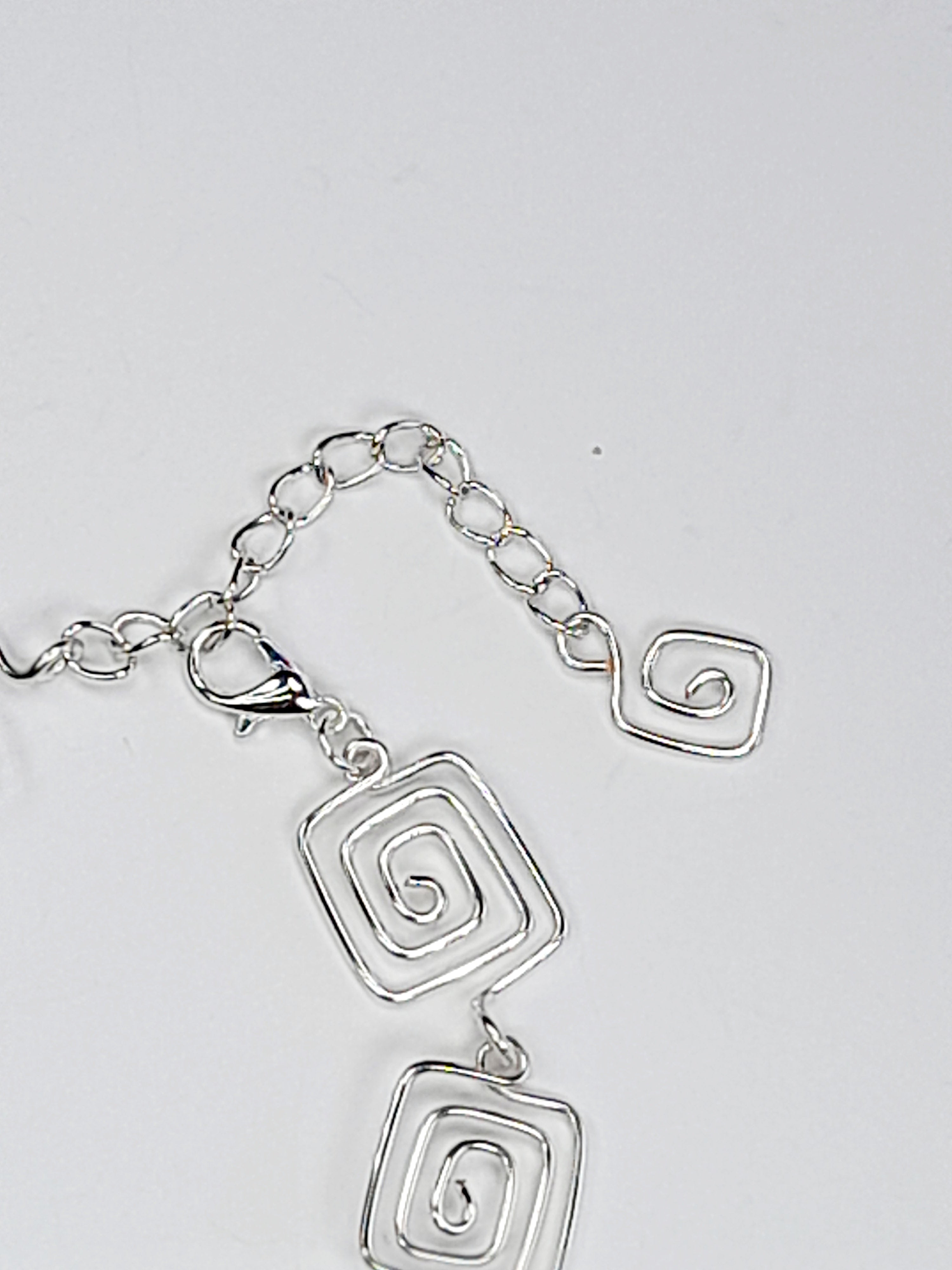 Super Swirly Silver Square Spiral Bracelet