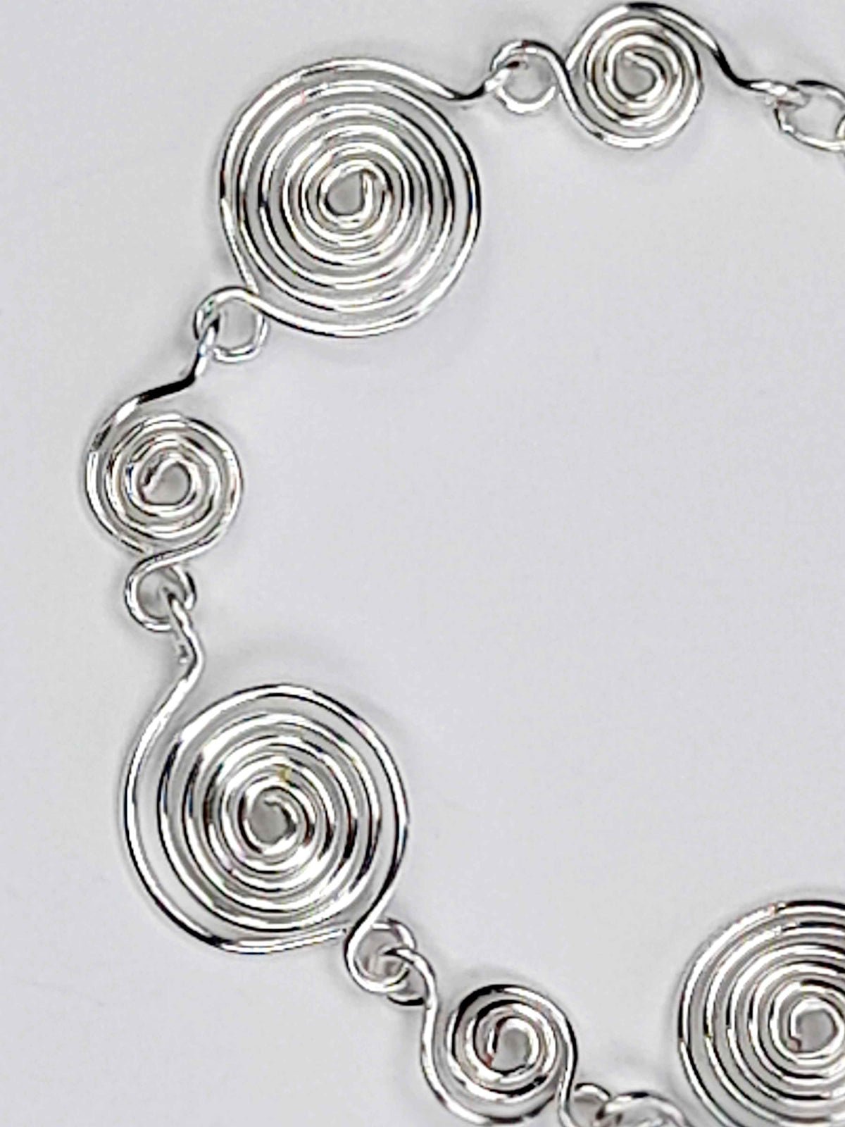 Handmade Silver Spiral Bracelet, Elegant Swirly Statement Bracelet