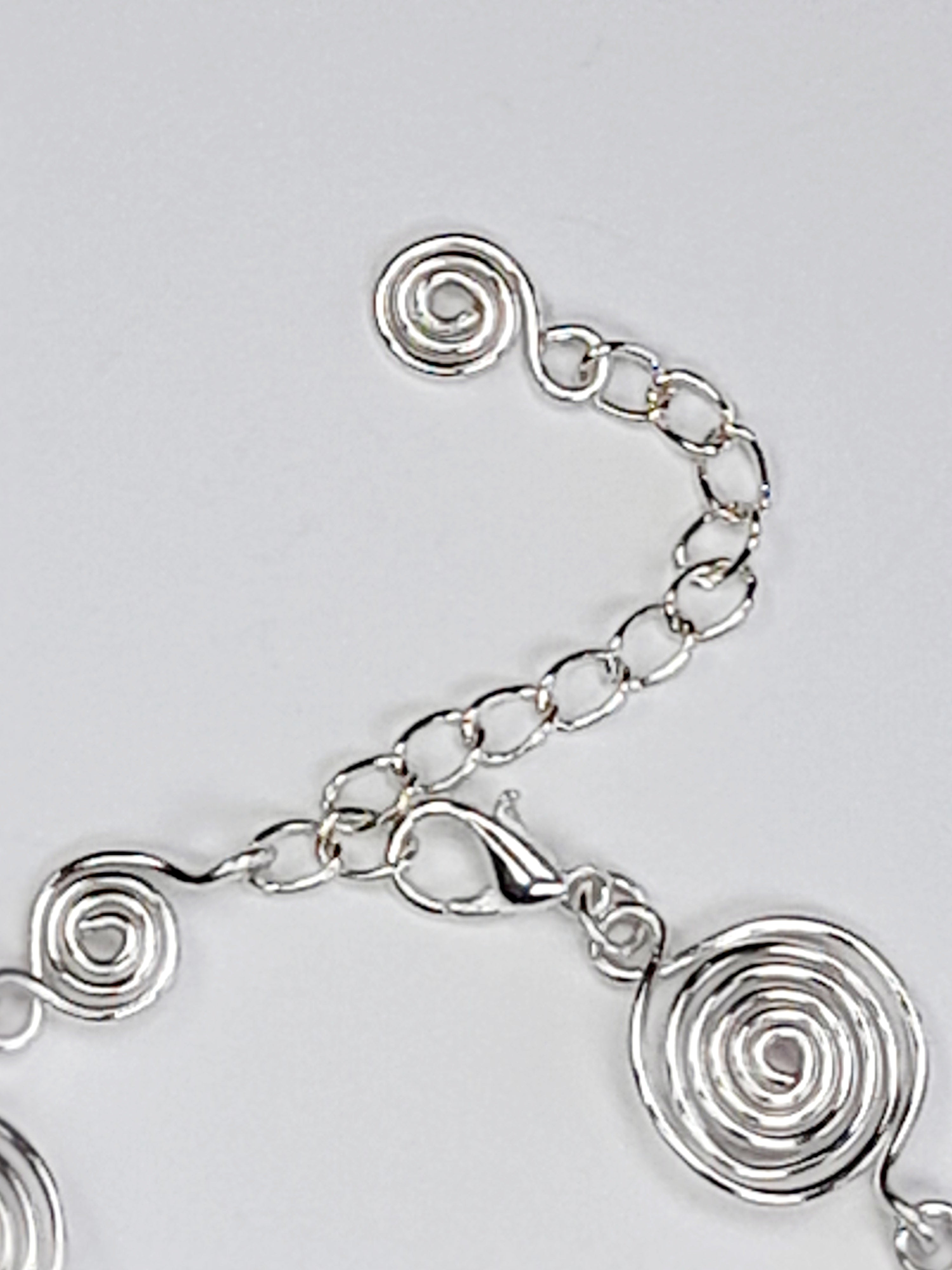 Handmade Silver Spiral Bracelet, Elegant Swirly Statement Bracelet