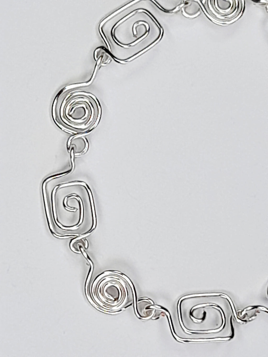 Handmade Silver Spiral Bracelet, Dainty Lightweight Swirl Design