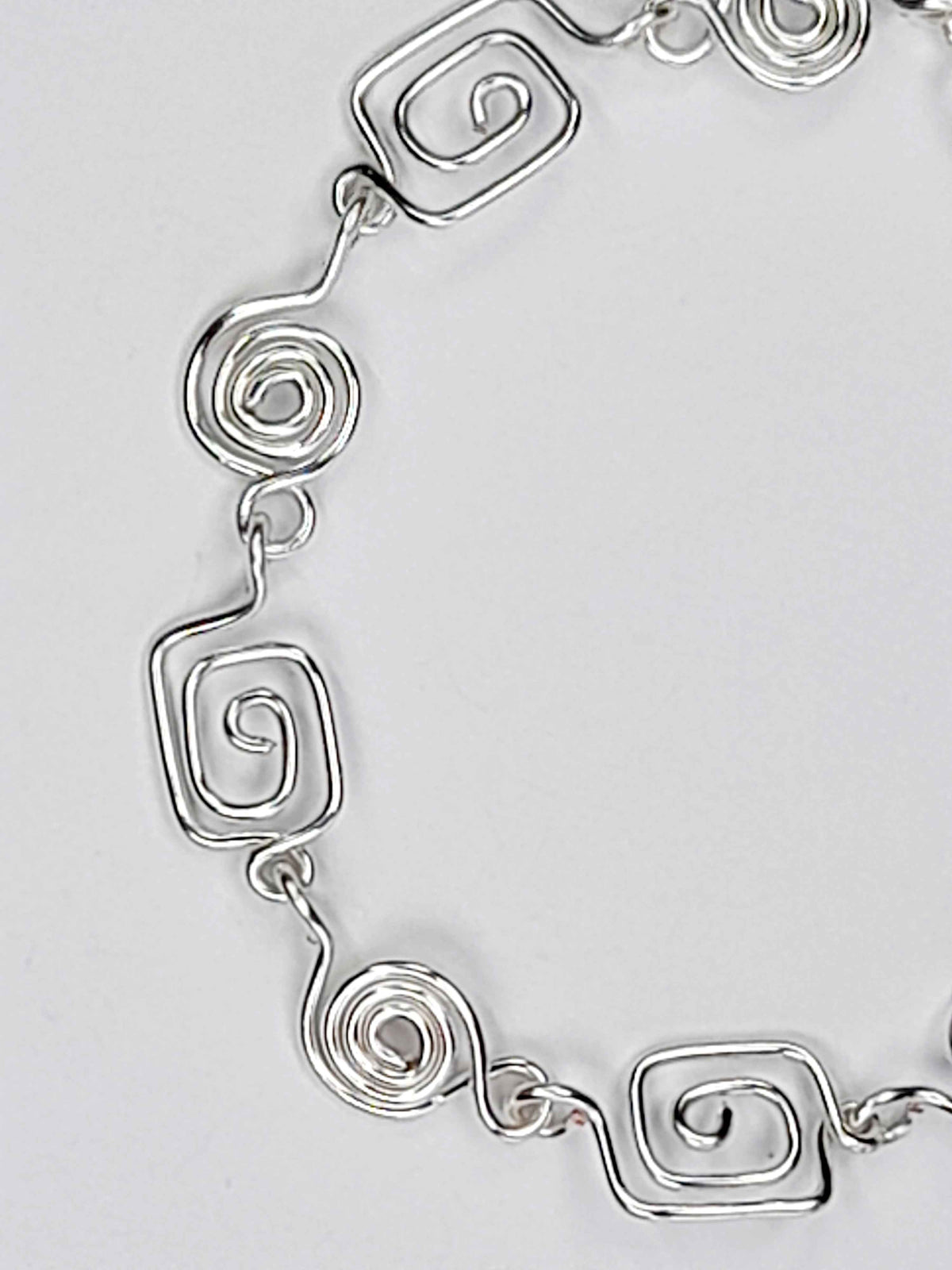 Handmade Silver Spiral Bracelet, Dainty Lightweight Swirl Design