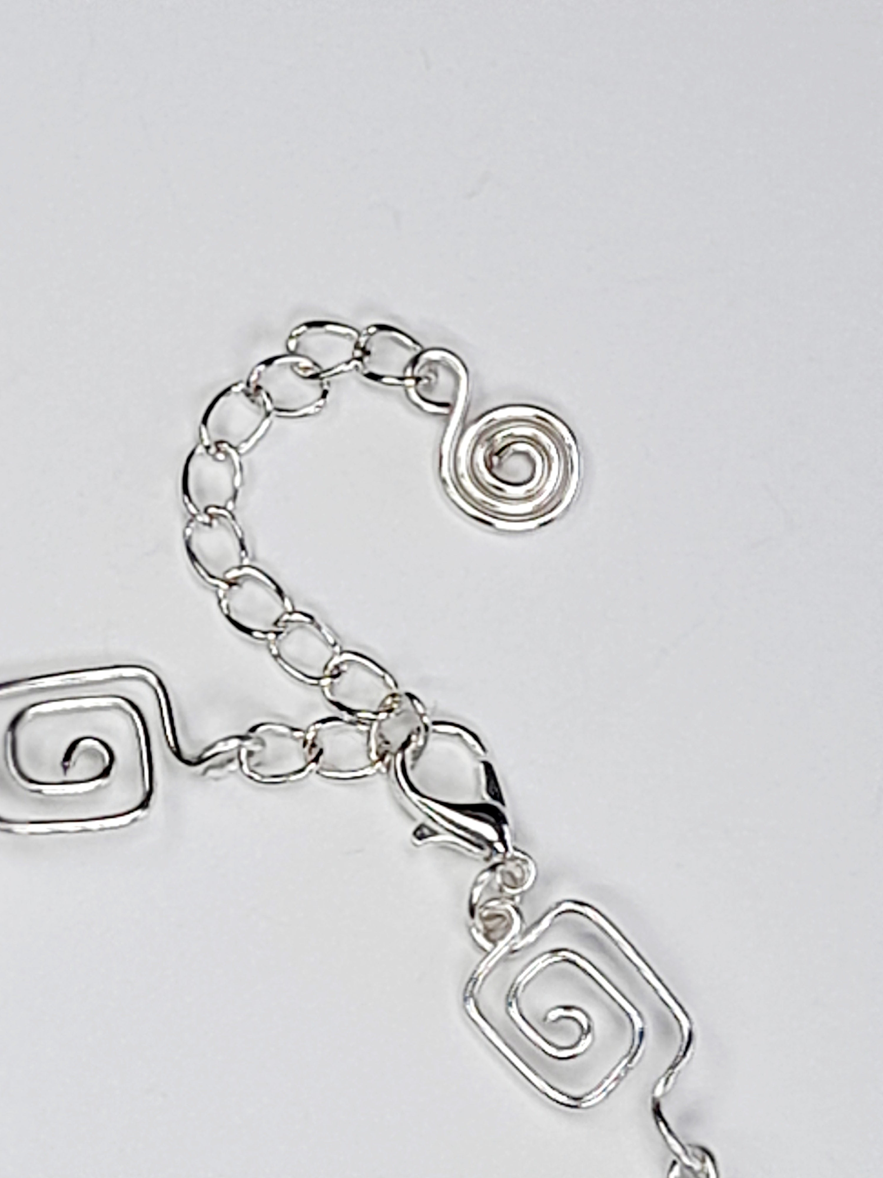 Handmade Silver Spiral Bracelet, Dainty Lightweight Swirl Design
