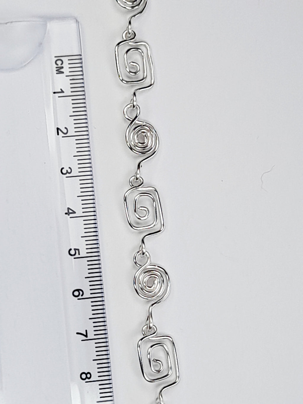 Handmade Silver Spiral Bracelet, Dainty Lightweight Swirl Design