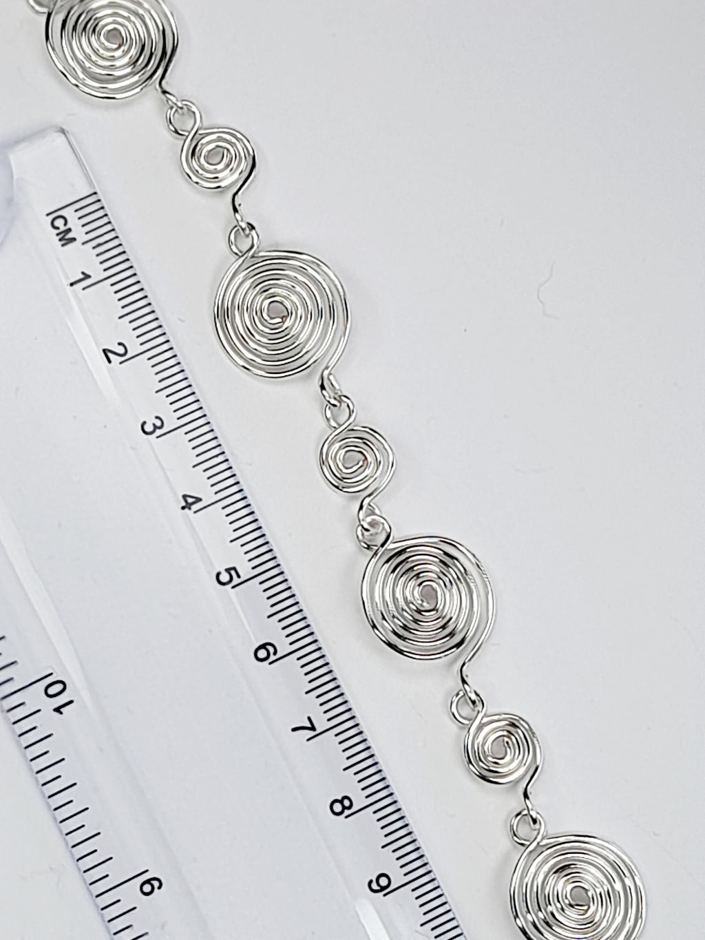 Handmade Silver Spiral Bracelet, Elegant Swirly Statement Bracelet