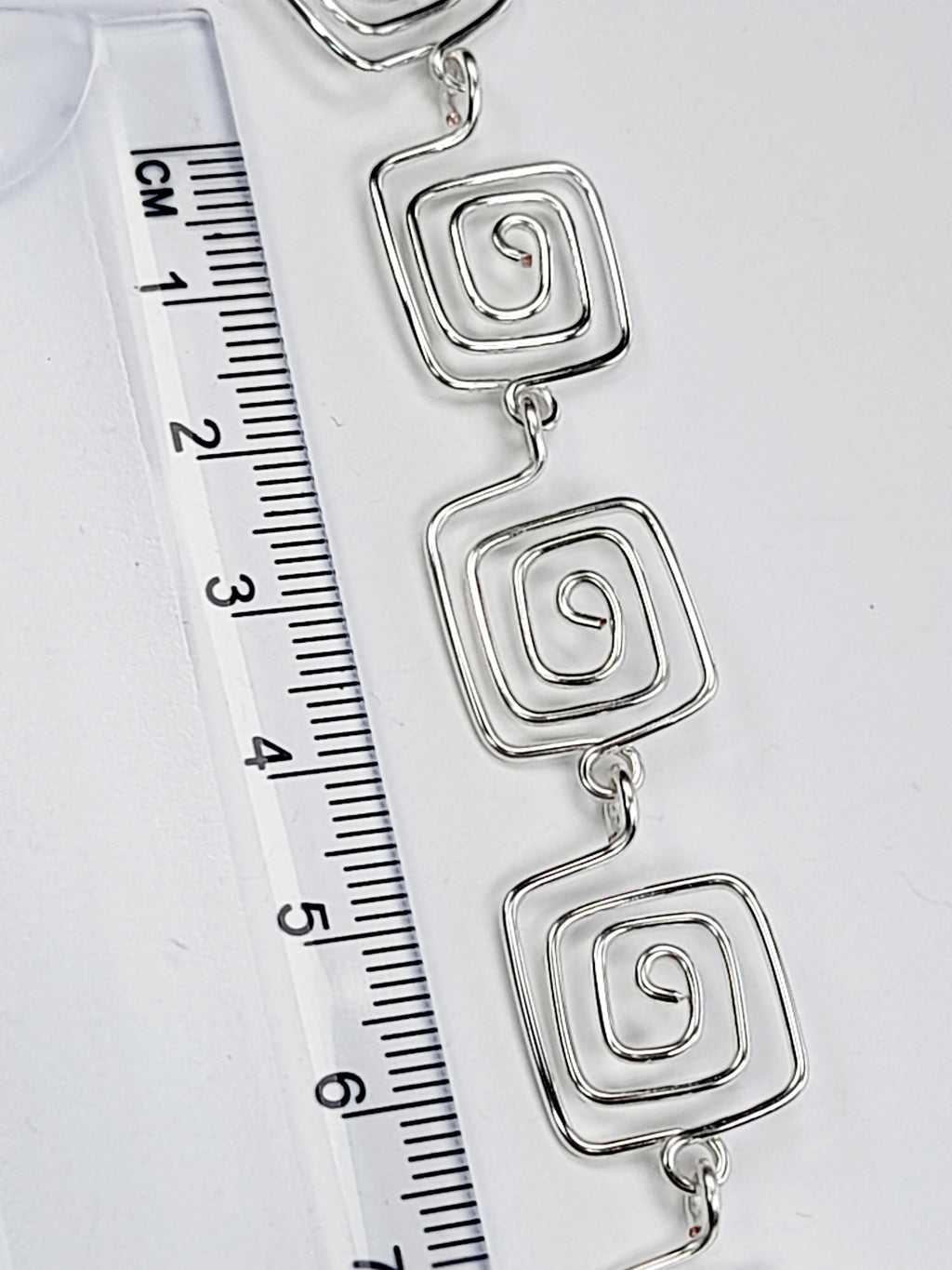 Super Swirly Silver Square Spiral Bracelet