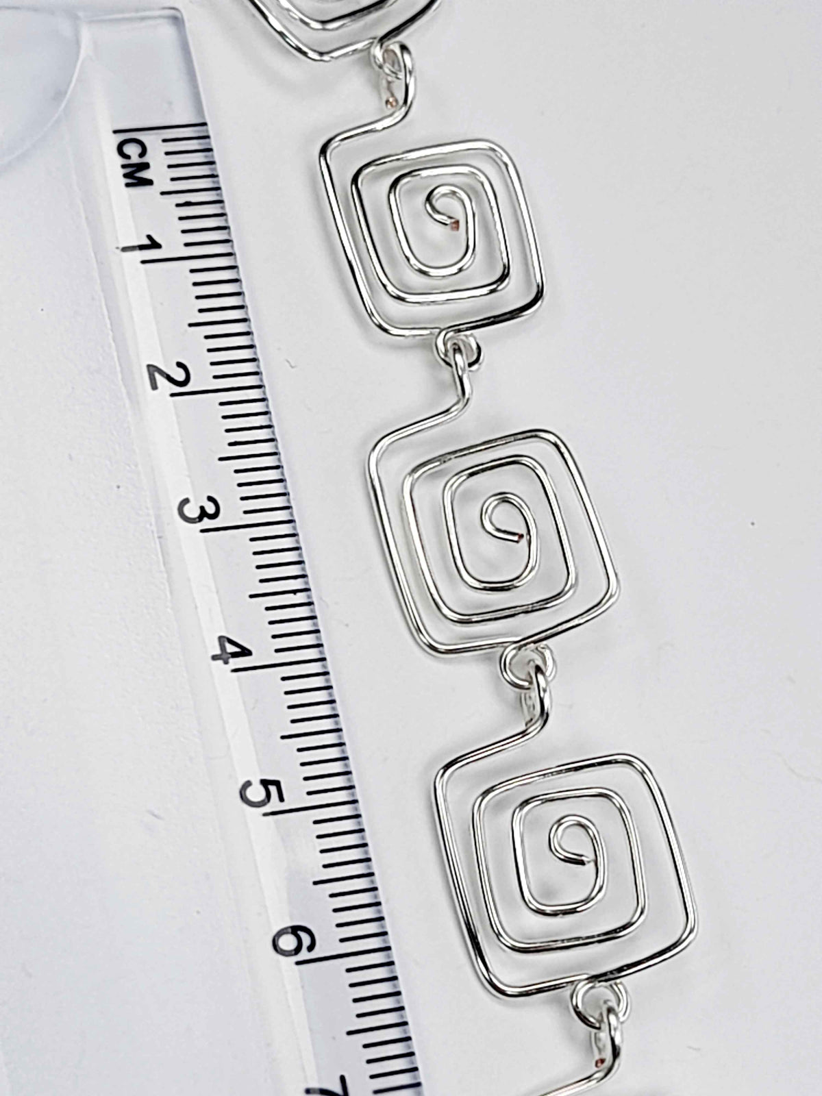 Super Swirly Silver Square Spiral Bracelet