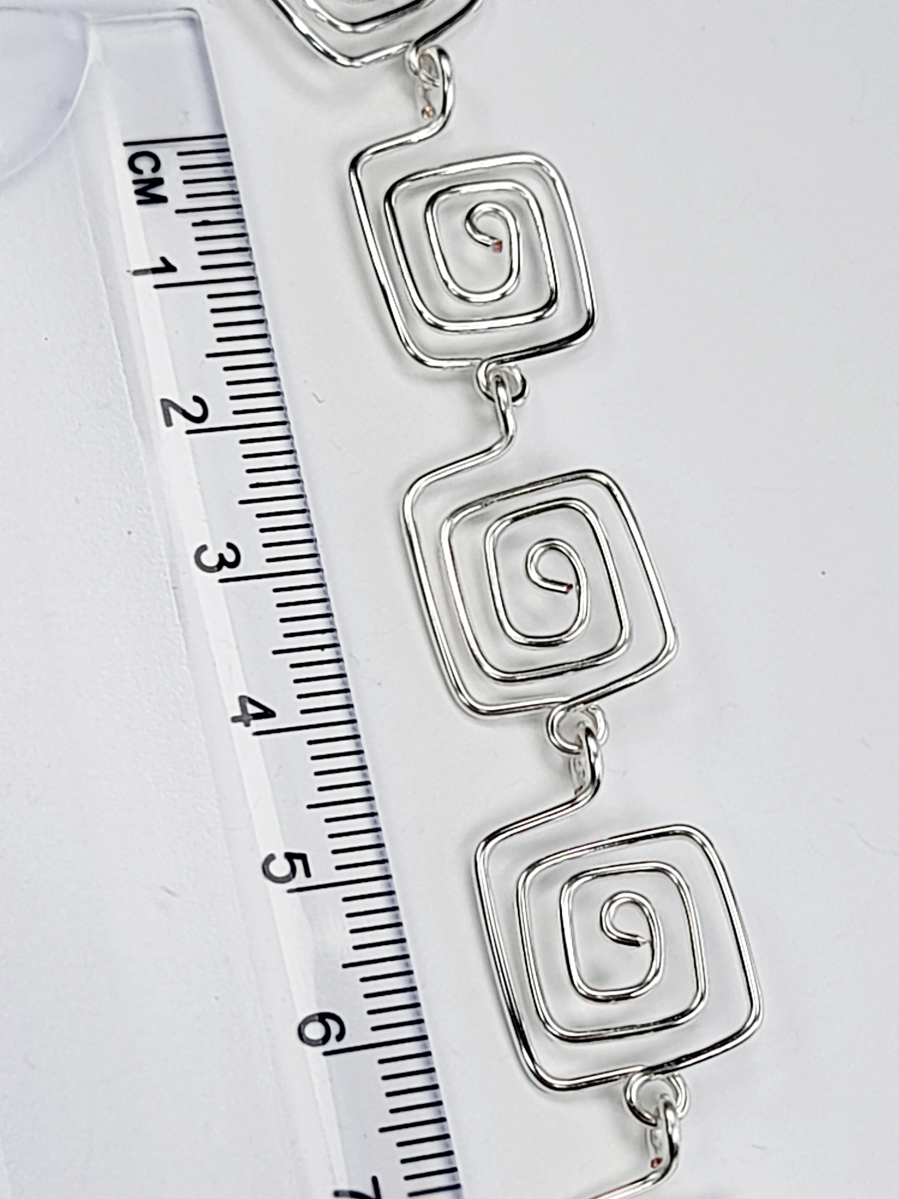 Super Swirly Silver Square Spiral Bracelet