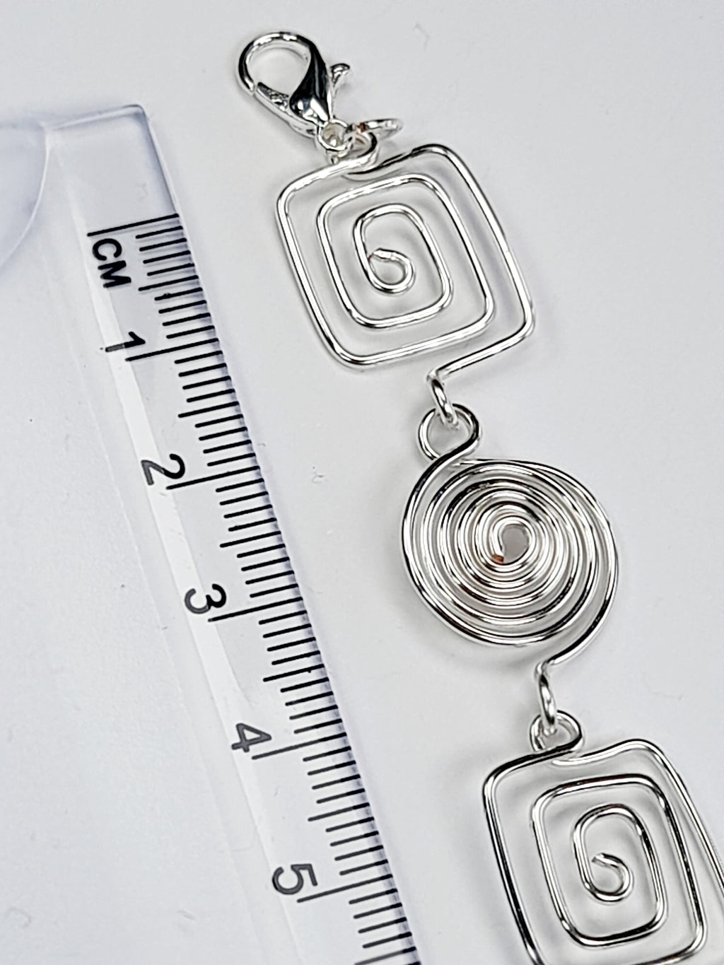 Super Swirly Silver Round & Square Spiral Bracelet