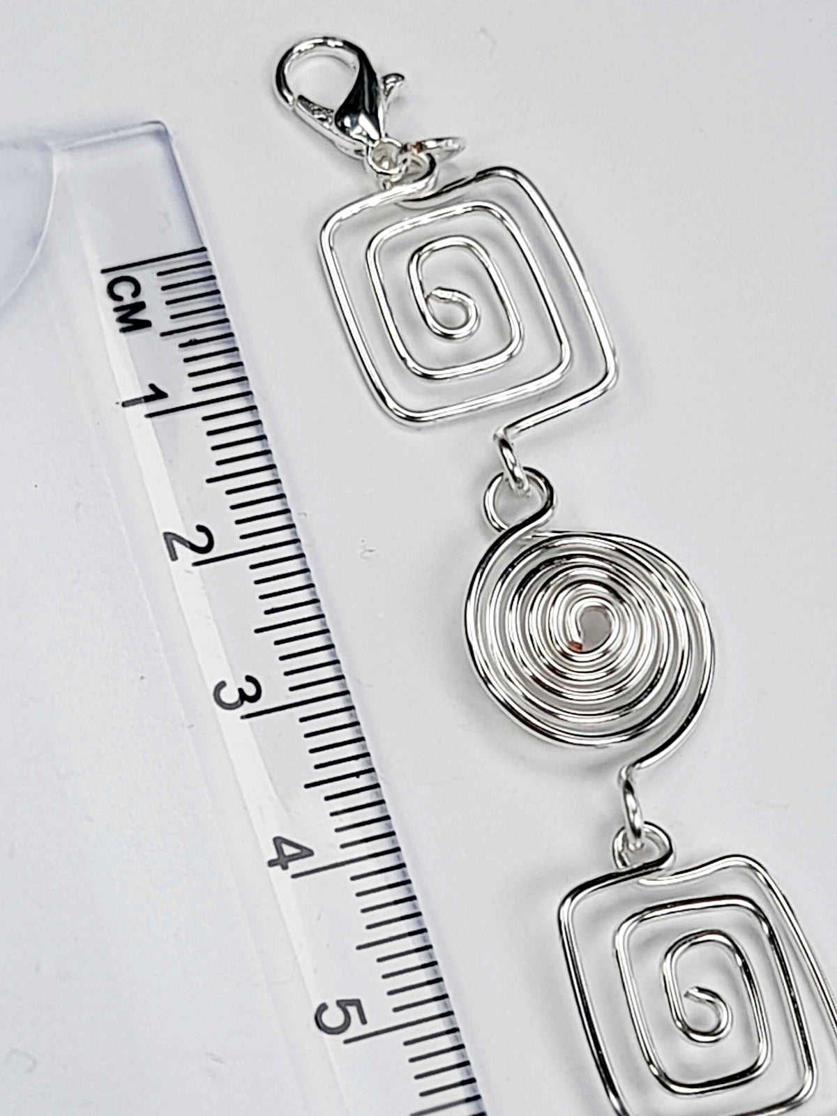 Super Swirly Silver Round & Square Spiral Bracelet