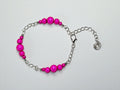 Bright Pink Miracle Bead Link Bracelet, Handmade & Adjustable