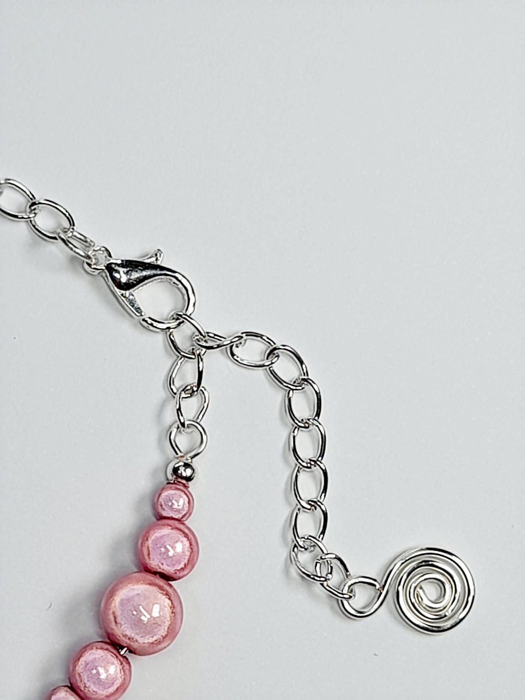 Pale Pink Miracle Bead Link Bracelet, Handmade & Adjustable