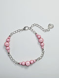 Pale Pink Miracle Bead Link Bracelet, Handmade & Adjustable