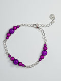 Purple Miracle Bead Link Bracelet, Handmade & Adjustable