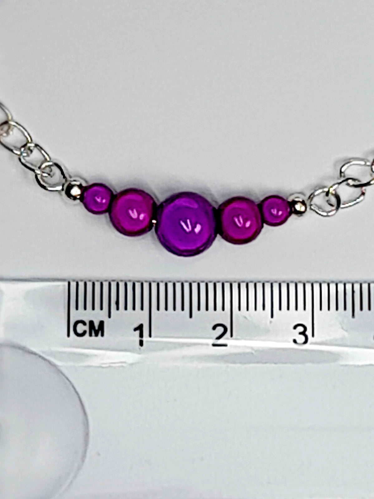 Bright Purple Miracle Bead Necklace, Handmade, Lightweight 18‑Inch Necklace