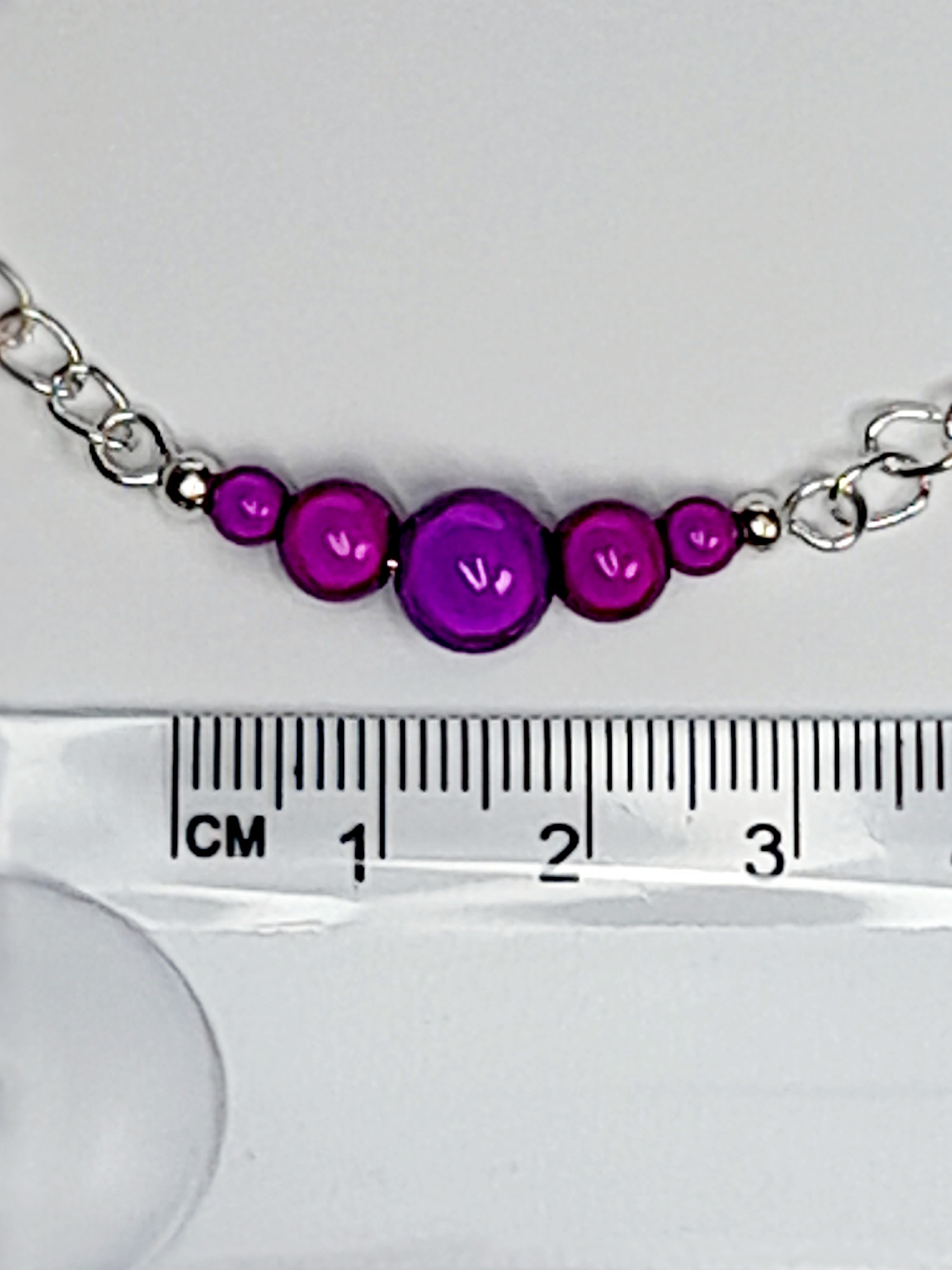 Bright Purple Miracle Bead Necklace, Handmade, Lightweight 18‑Inch Necklace