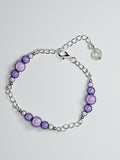 Lilac Miracle Bead Link Bracelet, Handmade & Adjustable