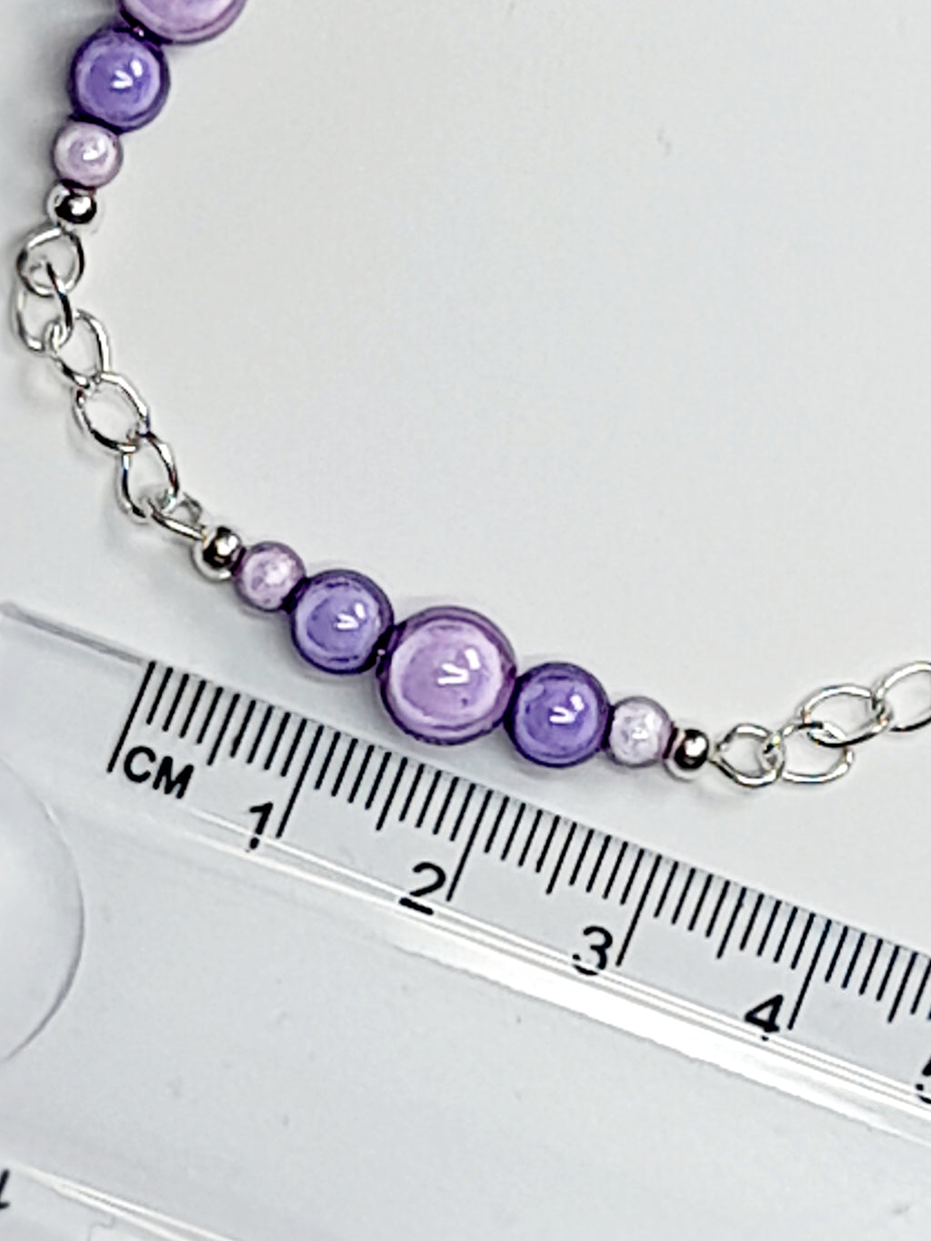Lilac Miracle Bead Link Bracelet, Handmade & Adjustable