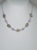 Bright Lilac Spiral Necklace, Handmade & Lightweight