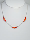 Orange Miracle Bead Link Necklace, Handmade, Lightweight 18‑Inch Design