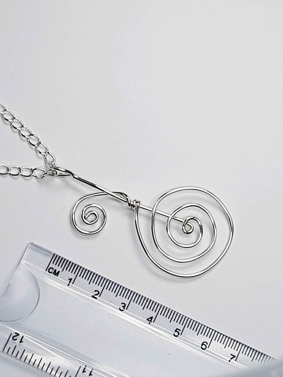Handmade Elegant Silver Spiral Pendant Necklace, Lightweight Design