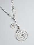 Handmade Elegant Silver Spiral Pendant Necklace, Lightweight Design