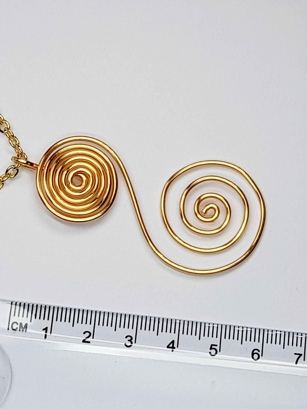 Handmade Gold Swirly Spiral Layered Necklace