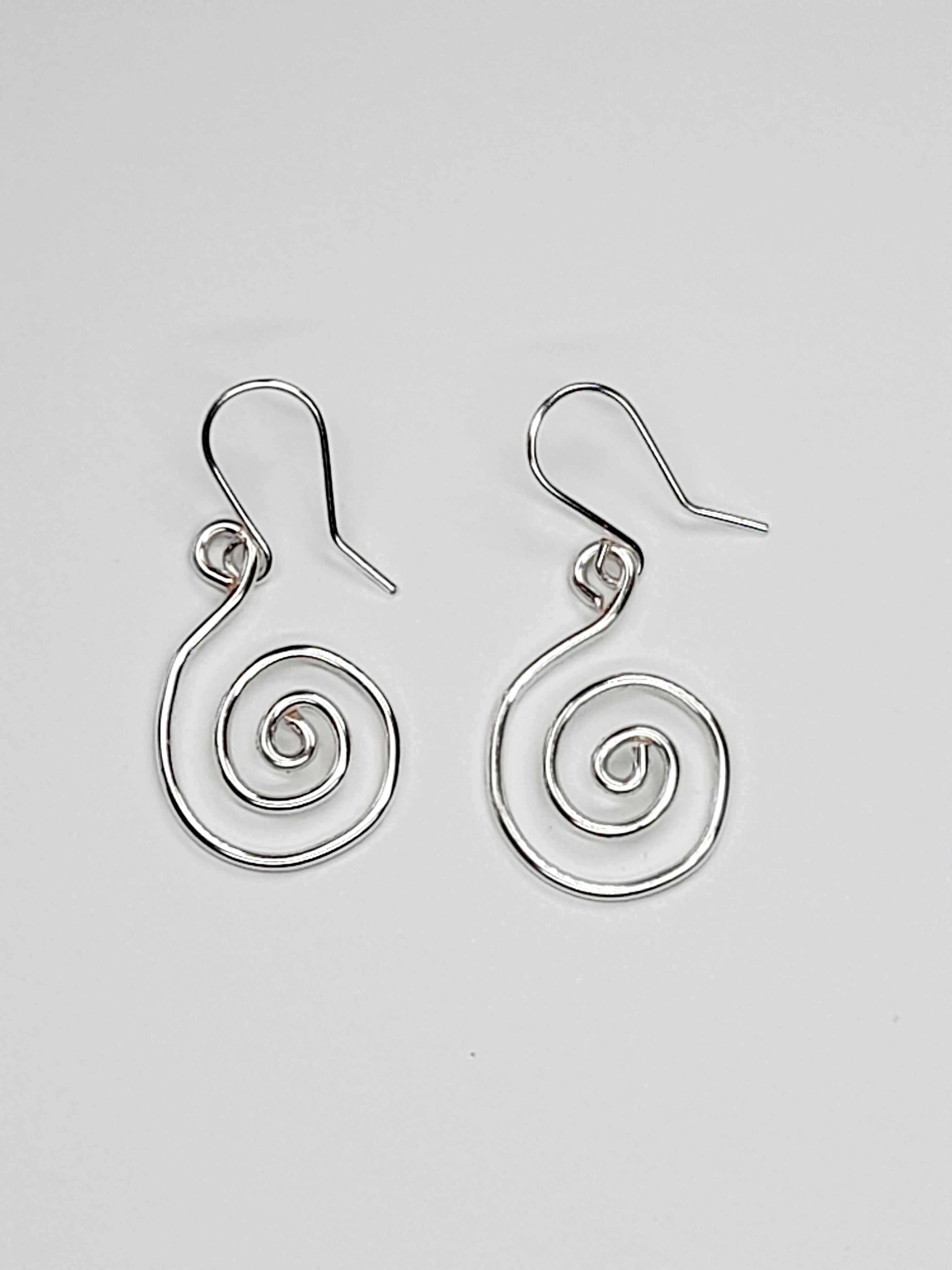 Handmade Silver Spiral Earrings