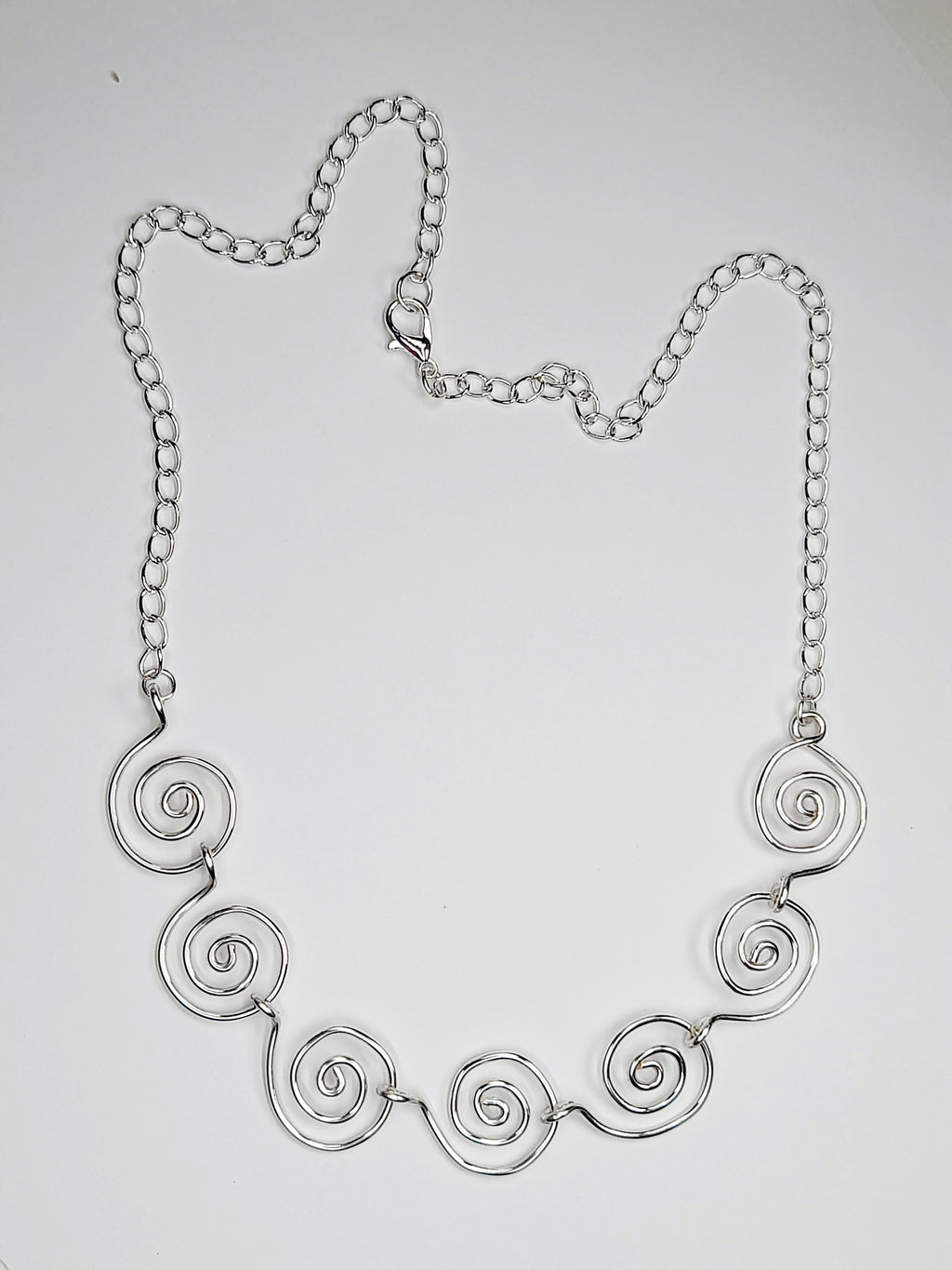 Handmade Super Swirly Silver Spiral Necklace